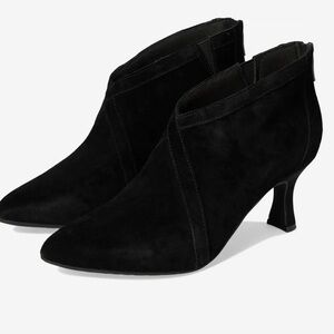 Clarks Black Suede Heeled Ankle Boots